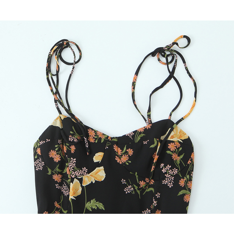 Yenkye estilo francês vintage  - French Vintage Floral Midi Dress avaliação e preço