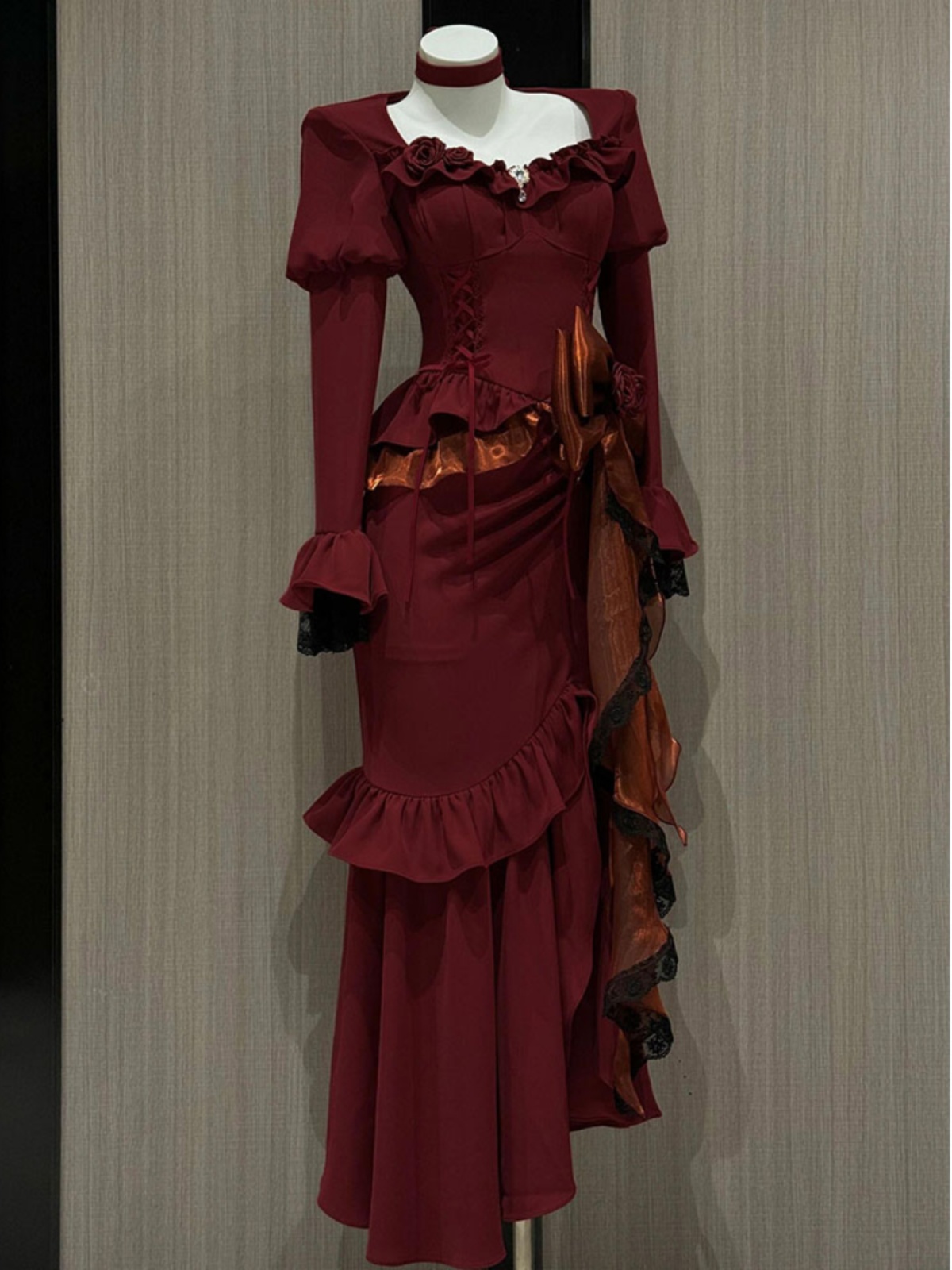 Primavera vermelho vintage ves - French Vintage Floral Midi Dress avaliação e preço