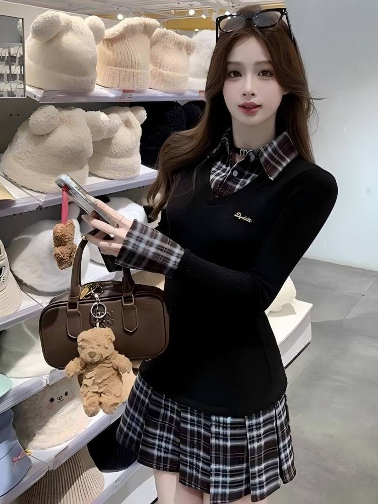 Vestido Feminino Estilo Corean - Korean Style A Line Shirt Dress avaliação e preço