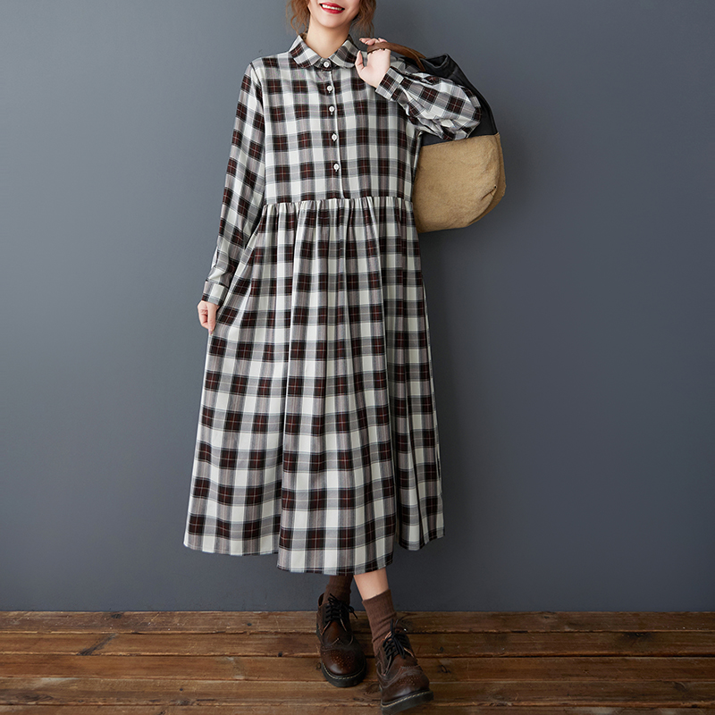 Vestido Midi Feminino Estilo C - Korean Style A Line Shirt Dress avaliação e preço