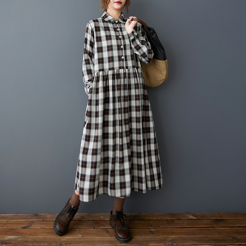 Vestido Midi Feminino Estilo C - Korean Style A Line Shirt Dress avaliação e preço
