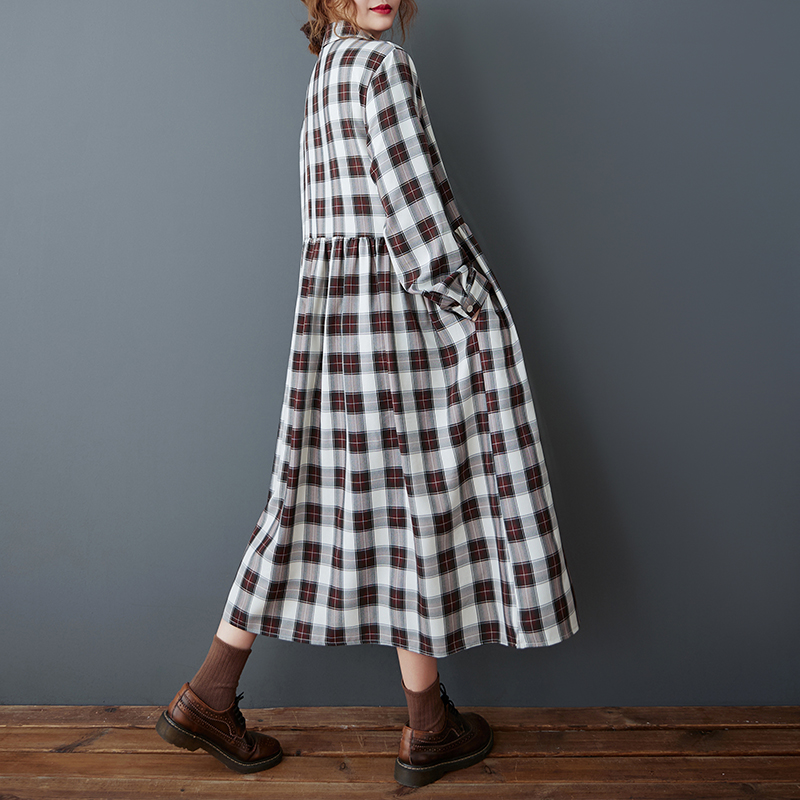 Vestido Midi Feminino Estilo C - Korean Style A Line Shirt Dress avaliação e preço