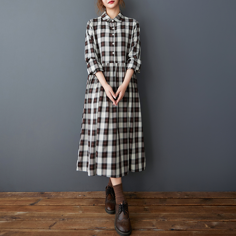 Vestido Midi Feminino Estilo C - Korean Style A Line Shirt Dress avaliação e preço